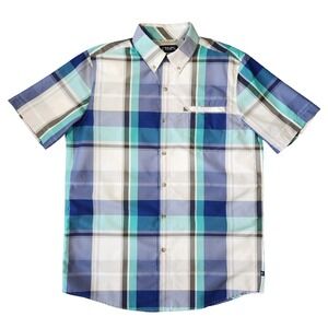 Chaps Shirt Mens M Plaid Button Up Short Sleeve Casual Business‎ Preppy Career